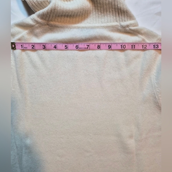 ​Talbots Petite Pure Cashmere Cowl Neck Sweater - Cream/Ivory 16P - Picture 5 of 12